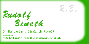 rudolf bineth business card